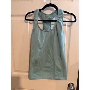 Athletic Essentials Womens Aqua Blue Racerback Seamless Workout Tank Top Medium